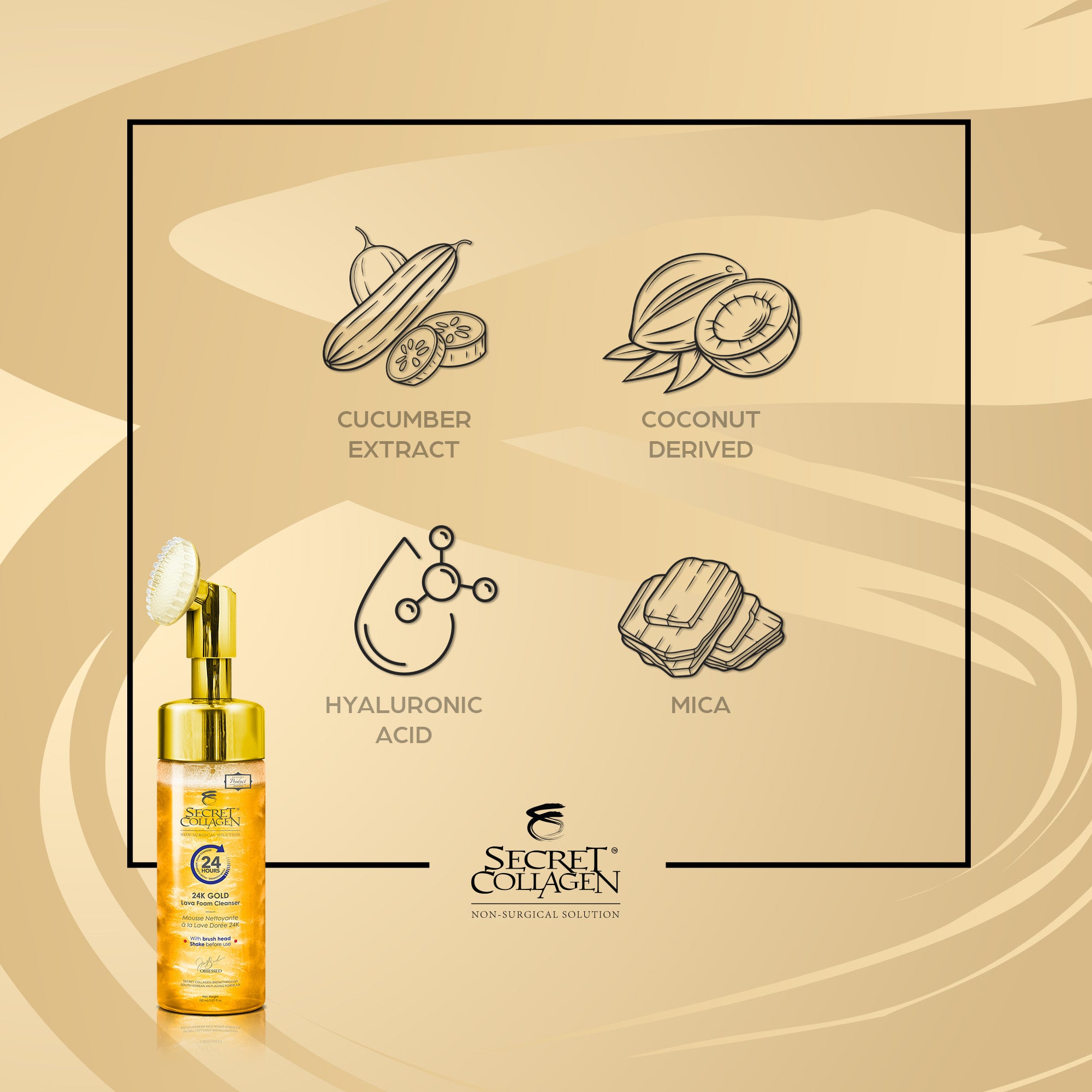 24K Gold Lava Foam Cleanser – Secret Collagen